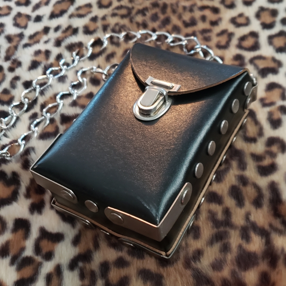 Vintage 90s Faux Leather Box Purse